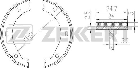 Zekkert BK-4135 - Комплект тормозных колодок, барабанные unicars.by