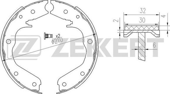 Zekkert BK-4131 - Комплект тормозных колодок, барабанные unicars.by