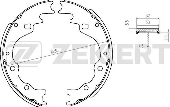 Zekkert BK-4129 - Комплект тормозных колодок, барабанные unicars.by