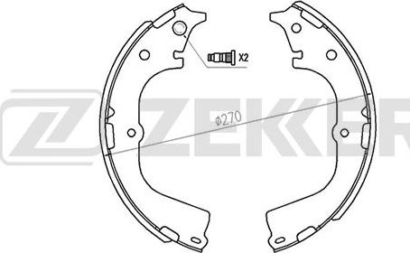 Zekkert BK-4121 - Комплект тормозных колодок, барабанные unicars.by