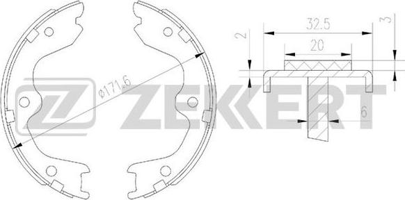 Zekkert BK-4171 - Комплект тормозных колодок, барабанные unicars.by