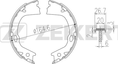 Zekkert BK-4345 - Комплект тормозных колодок, барабанные unicars.by