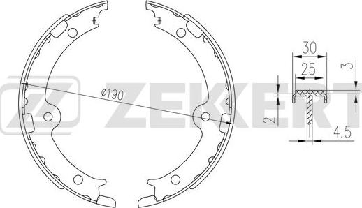 Zekkert BK-4347 - Комплект тормозных колодок, барабанные unicars.by