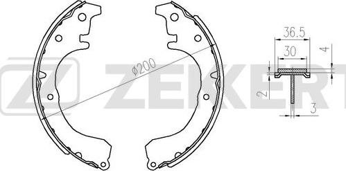 Zekkert BK-4355 - Комплект тормозных колодок, барабанные unicars.by