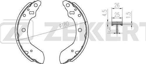 Zekkert BK-4358 - Комплект тормозных колодок, барабанные unicars.by