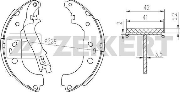 Zekkert BK-4304 - Комплект тормозных колодок, барабанные unicars.by