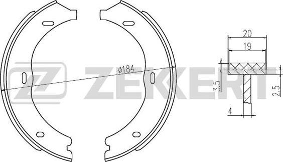 Zekkert BK-4305 - Комплект тормозных колодок, барабанные unicars.by