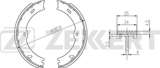 Zekkert BK-4331 - Комплект тормозных колодок, барабанные unicars.by