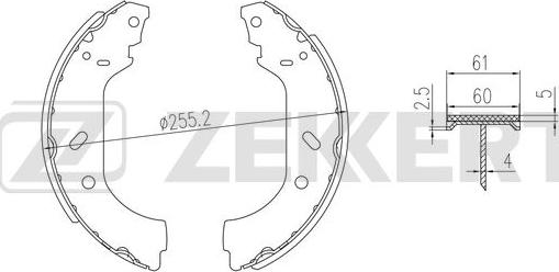 Zekkert BK-4370 - Комплект тормозных колодок, барабанные unicars.by