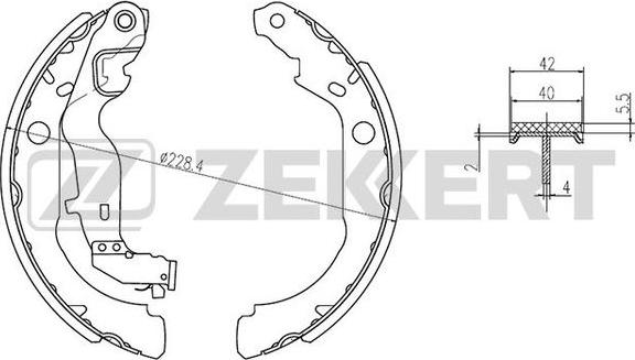 Zekkert BK-4264 - Комплект тормозных колодок, барабанные unicars.by