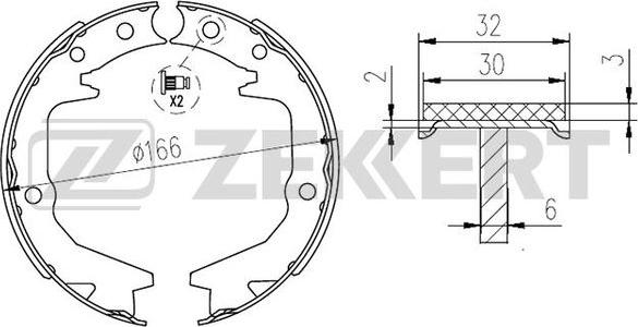 Zekkert BK-4280 - Комплект тормозных колодок, барабанные unicars.by