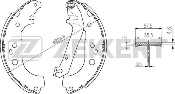 Zekkert BK-4279 - Комплект тормозных колодок, барабанные unicars.by