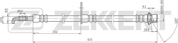 Zekkert BS-9498 - Тормозной шланг unicars.by