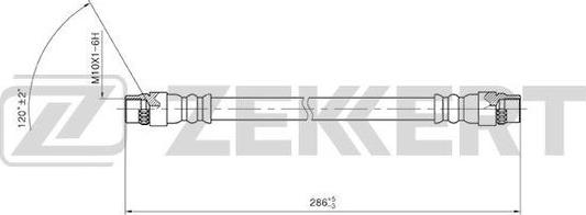 Zekkert BS-9423 - Тормозной шланг unicars.by