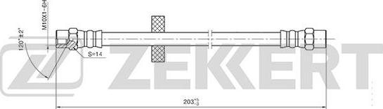 Zekkert BS-9398 - Тормозной шланг unicars.by