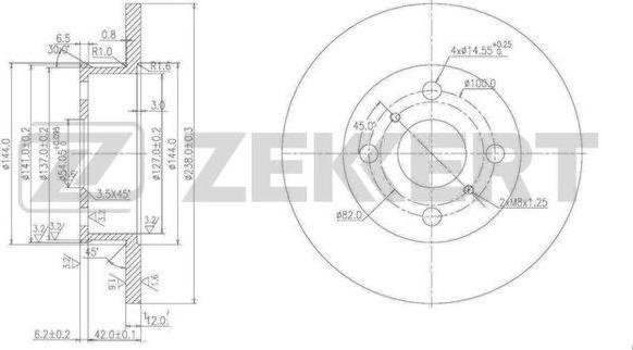 Zekkert BS-5940 - Тормозной диск unicars.by