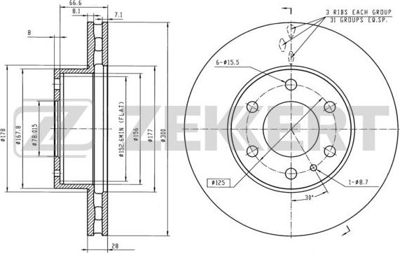 Zekkert BS-5943 - Тормозной диск unicars.by