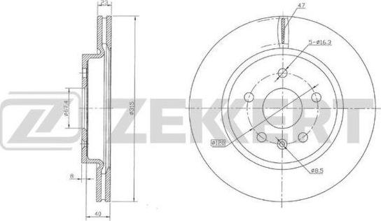 Zekkert BS-5922 - Тормозной диск unicars.by