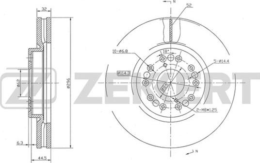 Zekkert BS-5498 - Тормозной диск unicars.by