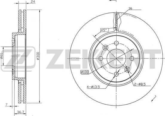 Zekkert BS-5404 - Тормозной диск unicars.by