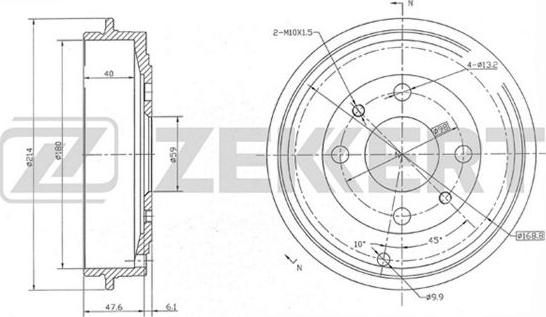 Zekkert BS-5481 - Тормозной барабан unicars.by