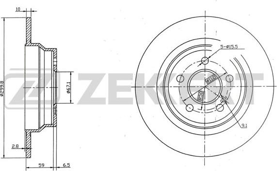 Zekkert BS-5598 - Тормозной диск unicars.by