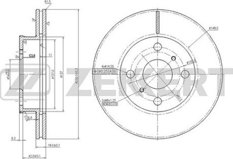 Zekkert BS-5588 - Тормозной диск unicars.by