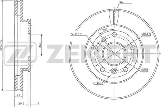 Zekkert BS-5698 - Тормозной диск unicars.by