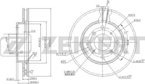 Zekkert BS-5661 - Тормозной диск unicars.by