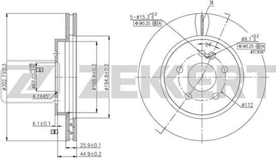 Zekkert BS-5601 - Тормозной диск unicars.by