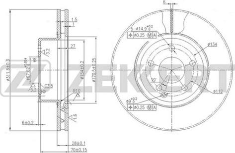 Zekkert BS-5610 - Тормозной диск unicars.by