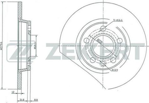 Zekkert BS-5094 - Тормозной диск unicars.by