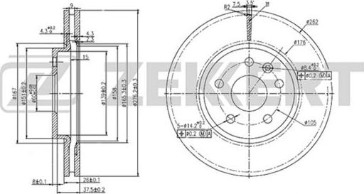 Zekkert BS-5050 - Тормозной диск unicars.by