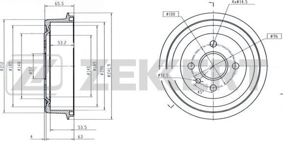 Zekkert BS-5053 - Тормозной барабан unicars.by