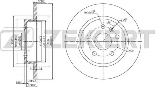 Zekkert BS-5052 - Тормозной диск unicars.by