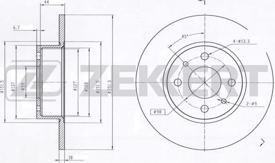 Zekkert BS-5013 - Тормозной диск unicars.by