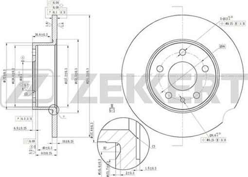 Zekkert BS-5012 - Тормозной диск unicars.by