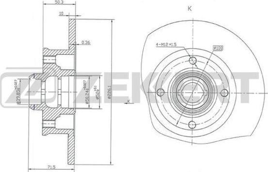 Zekkert BS-5087 - Тормозной диск unicars.by