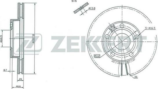 Zekkert BS-5198 - Тормозной диск unicars.by