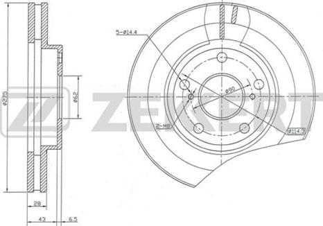 Zekkert BS-5142 - Тормозной диск unicars.by