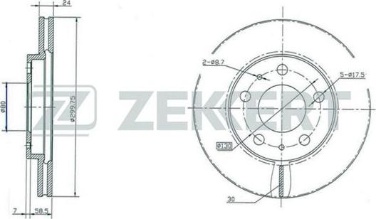 Zekkert BS-5153 - Тормозной диск unicars.by