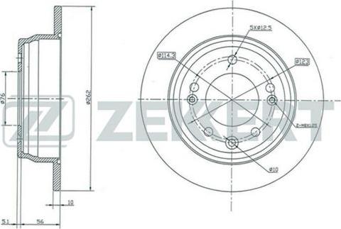 Zekkert BS-5157 - Тормозной диск unicars.by