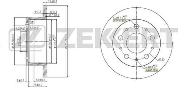 Zekkert BS-5166 - Тормозной диск unicars.by