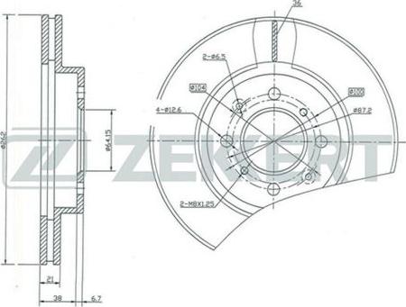 Zekkert BS-5168 - Тормозной диск unicars.by