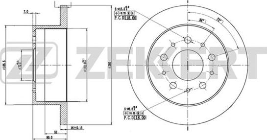 Zekkert BS-5109 - Тормозной диск unicars.by