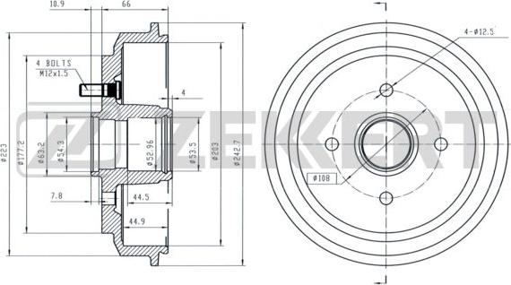 Zekkert BS-5132 - Тормозной барабан unicars.by