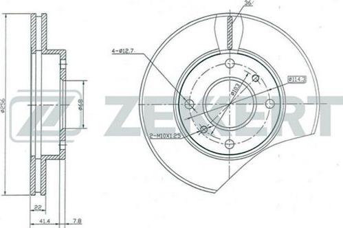 Zekkert BS-5174 - Тормозной диск unicars.by