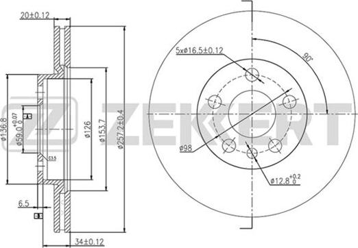 ATE 24.0120-0155.1 - Тормозной диск unicars.by