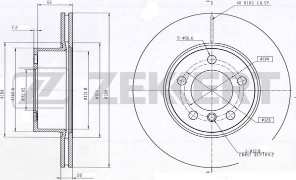 Zekkert BS-5873 - Тормозной диск unicars.by