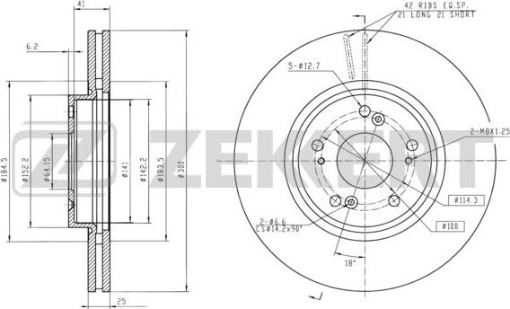 Zekkert BS-5396 - Тормозной диск unicars.by